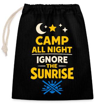 Camping Schlafen Sie In Keinem - Verschließbarer Geschenkbeutel aus Baumwolle (25x30cm) - Schwarz - Vorne