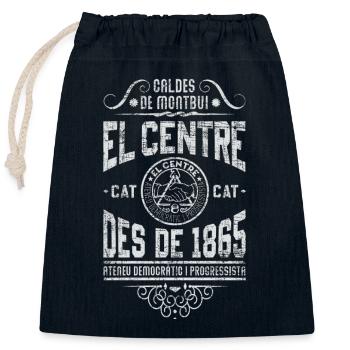 Centre Caldes de Montbui 1865 Millésime - Sac cadeau en coton avec cordon (25 x 30 cm) - bleu marine - Devant
