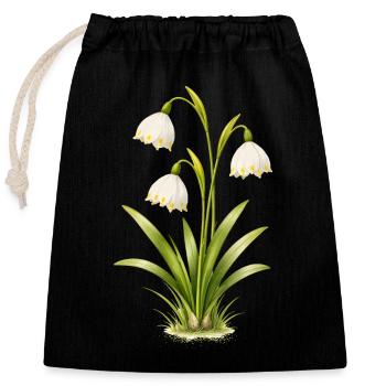 Illustration de la fleur printanière du bécher de mars - Sac cadeau en coton avec cordon (25 x 30 cm) - noir - Devant