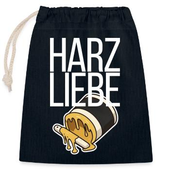Harzliebe Handball Design - Verschließbarer Geschenkbeutel aus Baumwolle (25x30cm) - Navy - Vorne