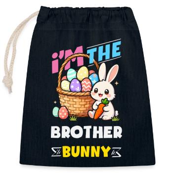 Frohe Ostern Süßer Osterhase Eiersuche Ostereier - Verschließbarer Geschenkbeutel aus Baumwolle (25x30cm) - Navy - Vorne
