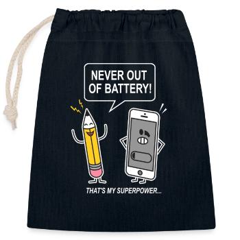 funny humor sarcasm smartphon - Closable cotton gift bag (25x30cm) - navy - Front