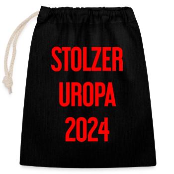 Stolzer Uropa 2024 - Verschließbarer Geschenkbeutel aus Baumwolle (25x30cm) - Schwarz - Vorne