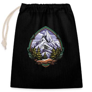 Montagnes Pics - Sac cadeau en coton avec cordon (25 x 30 cm) - noir - Devant