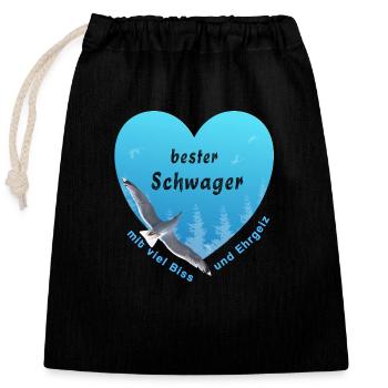 bester Schwager - Verschließbarer Geschenkbeutel aus Baumwolle (25x30cm) - Schwarz - Vorne