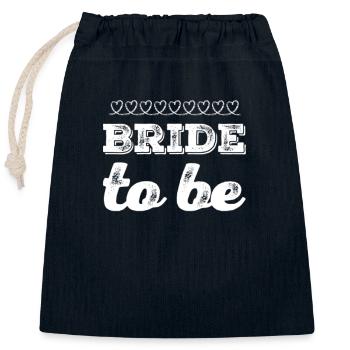 bride to be - Closable cotton gift bag (25x30cm) - navy - Front