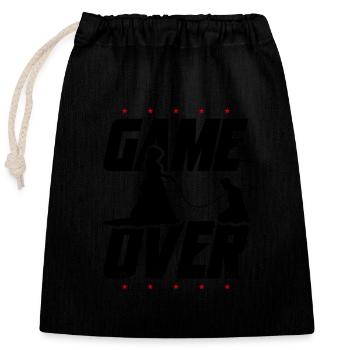 Game Over Brautpaar Hochzeit - Verschließbarer Geschenkbeutel aus Baumwolle (25x30cm) - Schwarz - Vorne