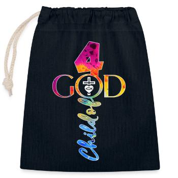 CHURCH CHRISTIANS 4 YEARS JESUS 4TH BIRTHDAY - Closable cotton gift bag (25x30cm) - navy - Front
