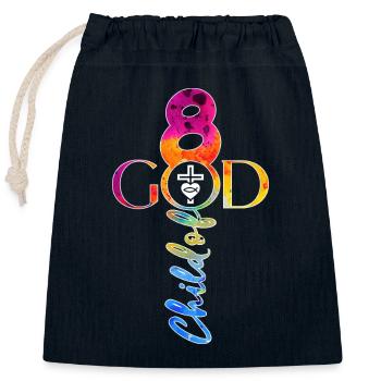 CHURCH CHRISTIANS 8 YEARS JESUS 8TH BIRTHDAY - Closable cotton gift bag (25x30cm) - navy - Front