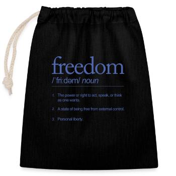 La liberté parle définitivement de la pensée d’action - Sac cadeau en coton avec cordon (25 x 30 cm) - noir - Devant