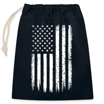 Flagge USA - Verschließbarer Geschenkbeutel aus Baumwolle (25x30cm) - Navy - Vorne