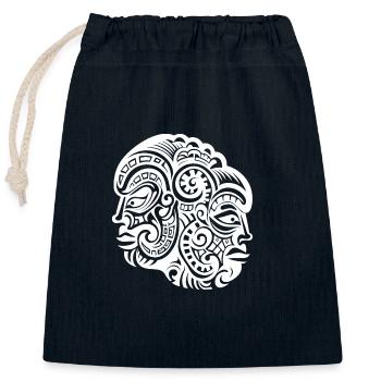 Ausdrucksstarke Neuseeland Tattoo Kunst der Maori - Verschließbarer Geschenkbeutel aus Baumwolle (25x30cm) - Navy - Vorne