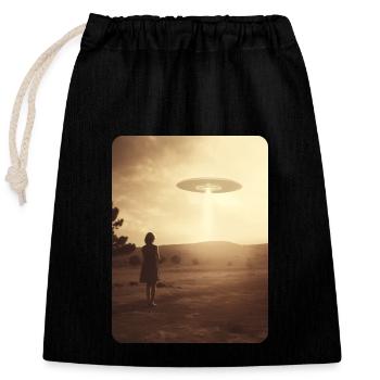 Believe - Closable cotton gift bag (25x30cm) - black - Front