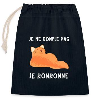 I'm purring, funny cat - Closable cotton gift bag (25x30cm) - navy - Front