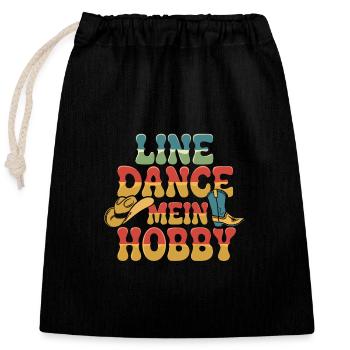 Line Dance mein Hobby - Verschließbarer Geschenkbeutel aus Baumwolle (25x30cm) - Schwarz - Vorne