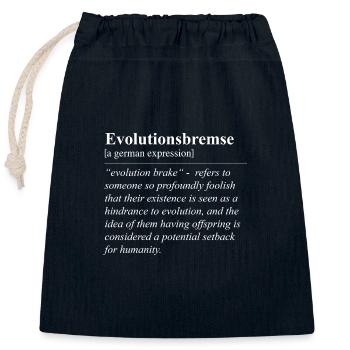 Evolutionary Brake Funny German Idiom - Closable cotton gift bag (25x30cm) - navy - Front