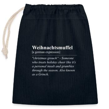 Christmas Muffle Funny German Idiom - Closable cotton gift bag (25x30cm) - navy - Front