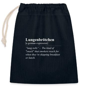 Lung Bun Funny German Idiom - Closable cotton gift bag (25x30cm) - navy - Front