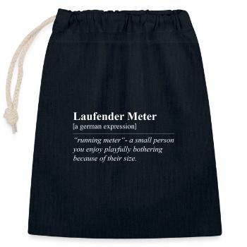 Laufender Meter Lustige Deutsche Redewendung - Verschließbarer Geschenkbeutel aus Baumwolle (25x30cm) - Navy - Vorne