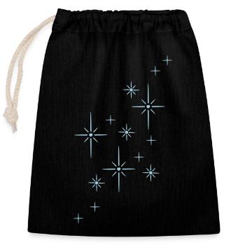 Les étoiles scintillantes scintillent - Sac cadeau en coton avec cordon (25 x 30 cm) - noir - Devant