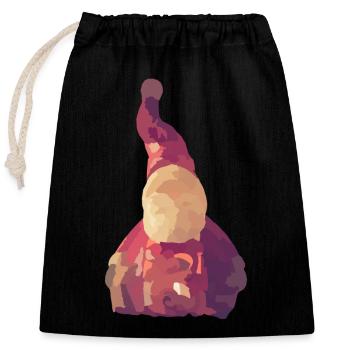Santa Claus - Closable cotton gift bag (25x30cm) - black - Front