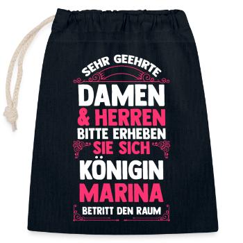 Marina - Verschließbarer Geschenkbeutel aus Baumwolle (25x30cm) - Navy - Vorne