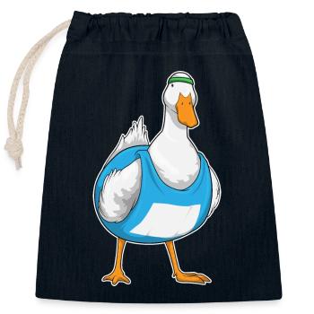Canard Jogger Jogging Sport - Sac cadeau en coton avec cordon (25 x 30 cm) - bleu marine - Devant