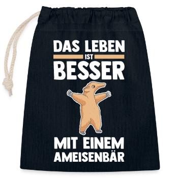 Ameisenbär - Verschließbarer Geschenkbeutel aus Baumwolle (25x30cm) - Navy - Vorne