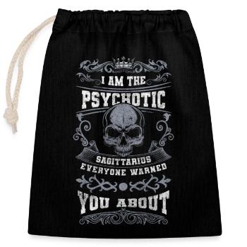 Horoscope Décembre Astrologie - Sac cadeau en coton avec cordon (25 x 30 cm) - noir - Devant