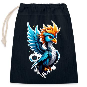 Phenix - Phoenix - Firebird - Closable cotton gift bag (25x30cm) - navy - Front