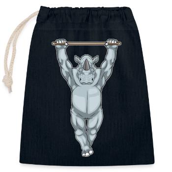 Rhino Bodybuilder Pull-Ups Bodybuilding - Closable cotton gift bag (25x30cm) - navy - Front