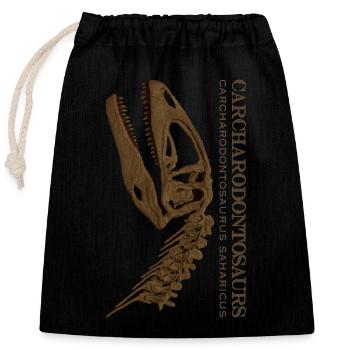 Carcharodontosaurus Schädel Fossil brown - Verschließbarer Geschenkbeutel aus Baumwolle (25x30cm) - Schwarz - Vorne