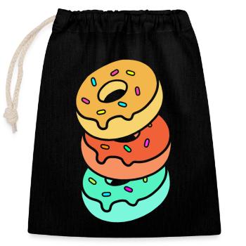 Bagel - Verschließbarer Geschenkbeutel aus Baumwolle (25x30cm) - Schwarz - Vorne