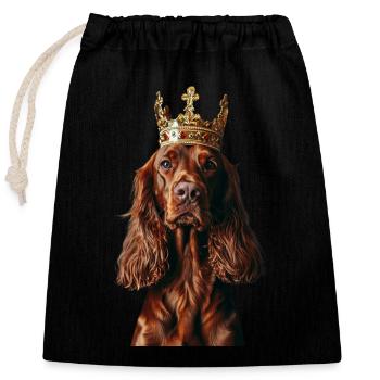 Setter irlandais - Sac cadeau en coton avec cordon (25 x 30 cm) - noir - Devant