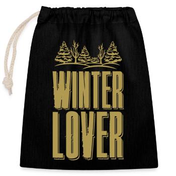 Winter Lover - Closable cotton gift bag (25x30cm) - black - Front