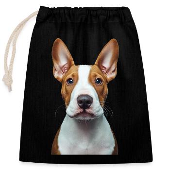 Bullterrier - Verschließbarer Geschenkbeutel aus Baumwolle (25x30cm) - Schwarz - Vorne