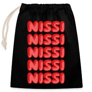 Travel Nissi - Closable cotton gift bag (25x30cm) - black - Front