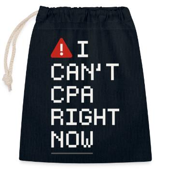 Blagues d’un étudiant en comptabilité cpa en formation excel - Sac cadeau en coton avec cordon (25 x 30 cm) - bleu marine - Devant