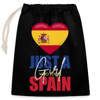 Drapeau Coeur Espagne Motif Amour - Sac cadeau en coton avec cordon (25 x 30 cm) - noir - Devant
