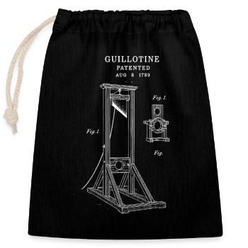 Plan de brevet de guillotine industrielle - Sac cadeau en coton avec cordon (25 x 30 cm) - noir - Devant