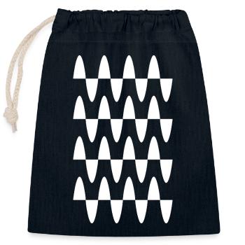 Wave Mosaic design - Closable cotton gift bag (25x30cm) - navy - Front