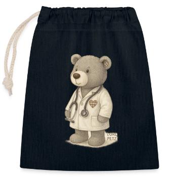 Lord Petzi Doktor - Verschließbarer Geschenkbeutel aus Baumwolle (25x30cm) - Navy - Vorne