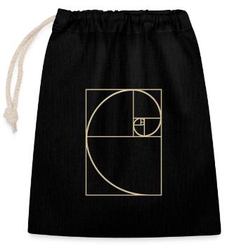 Golden Ratio – Mathematische Ästhetik zum Anziehen - Verschließbarer Geschenkbeutel aus Baumwolle (25x30cm) - Schwarz - Vorne