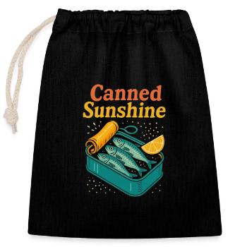 Canned Sunshine – Sardine Pop-Art Tea - Closable cotton gift bag (25x30cm) - black - Front