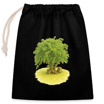 Arbre de vie - Sac cadeau en coton avec cordon (25 x 30 cm) - noir - Devant