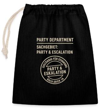 Party & Escalation Screen Printing Design - Closable cotton gift bag (25x30cm) - black - Front
