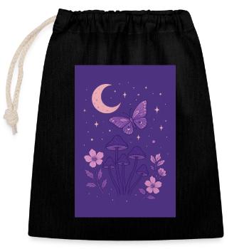 Enchanted Night - Closable cotton gift bag (25x30cm) - black - Front