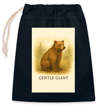 Soft Giant Bear - Closable cotton gift bag (25x30cm) - navy - Front