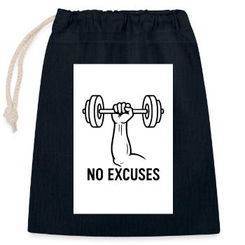 No excuse GYM - Closable cotton gift bag (25x30cm) - navy - Front