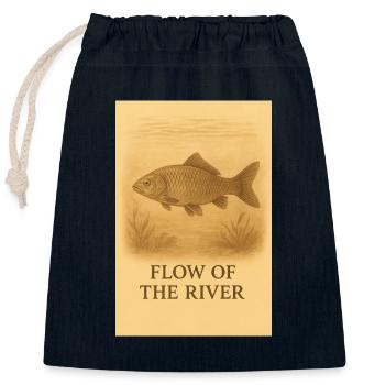 Ruisseau de la rivière Vis - Sac cadeau en coton avec cordon (25 x 30 cm) - bleu marine - Devant